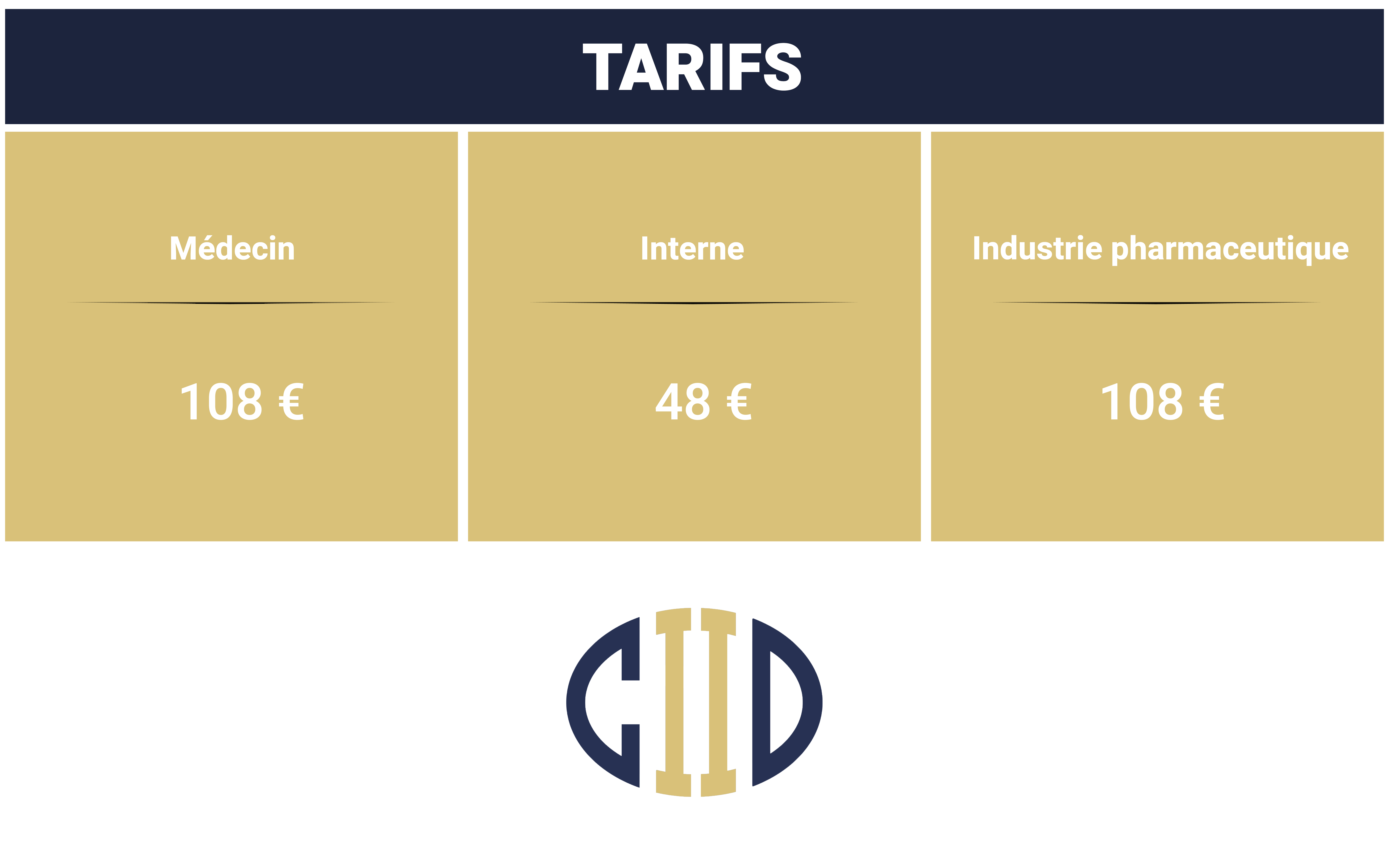 Grille de tarif pour les inscriptions au CIID